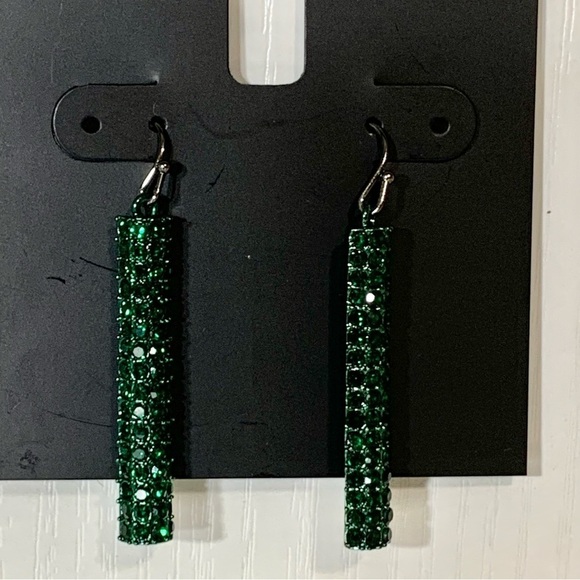 NWT Alfani hermatite tone colored pave linear drop earrings Masq collection 💍💎 - Picture 4 of 14